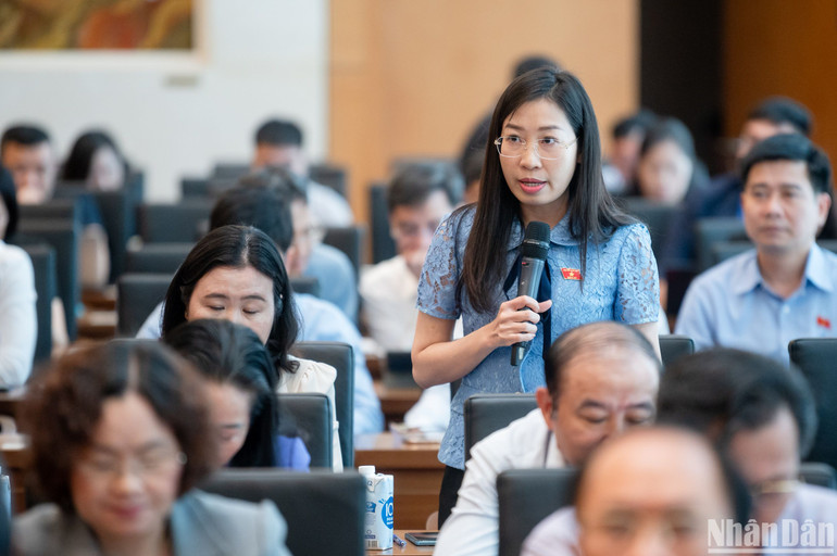 Đại biểu Hoàng Thị Thanh Thúy (đoàn Tây Ninh) phát biểu ý kiến. (Ảnh: DUY LINH) Đại biểu Hoàng Thị Thanh Thúy (đoàn Tây Ninh) phát biểu ý kiến. (Ảnh: DUY LINH)