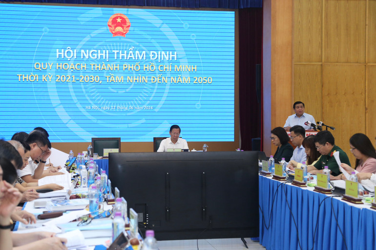 Quang cảnh Hội nghị thẩm định Quy hoạch TP Hồ Chí Minh thời kỳ 2021-2030, tầm nhìn đến năm 2050.