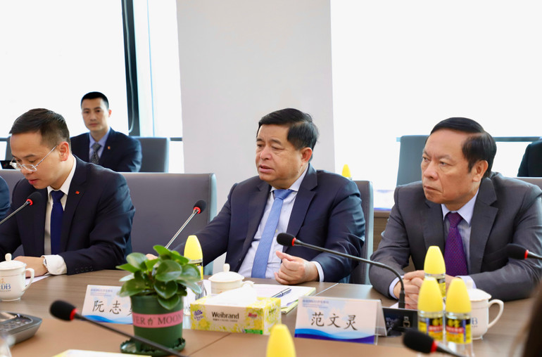 Bộ trưởng Nguyễn Chí Dũng phát biểu trong cuộc làm việc với Cục phát triển Kinh tế Quốc tế Hải Nam.