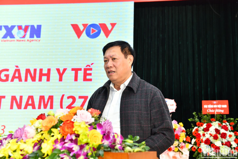 Thứ trưởng Thường trực Bộ Y tế Đỗ Xuân Tuyên phát biểu tại chương trình. (Ảnh: ĐĂNG KHOA)