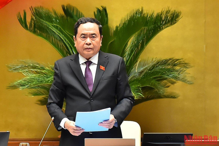 Phó Chủ tịch Thường trực Quốc hội Trần Thanh Mẫn phát biểu kết thúc phiên chất vấn và trả lời chất vấn tại Kỳ họp thứ 4, Quốc hội khóa XV. Ảnh: THỦY NGUYÊN