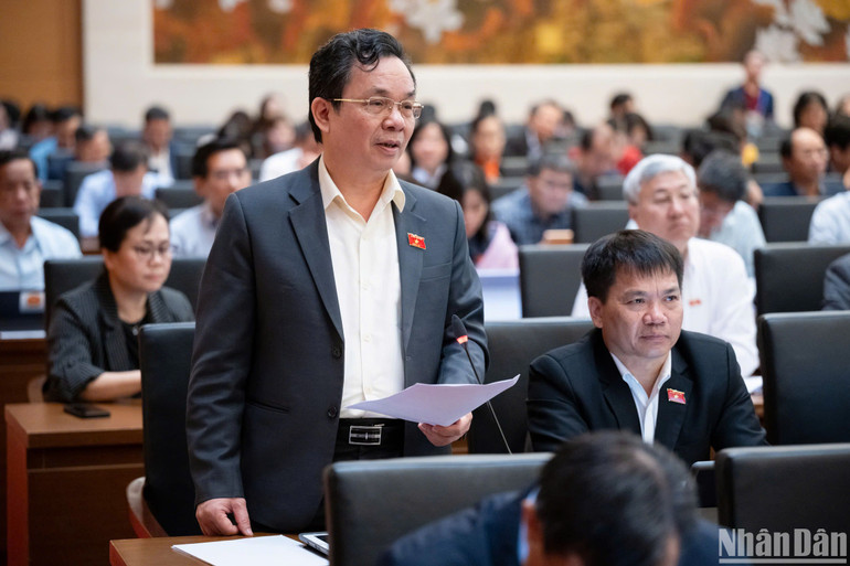 Đại biểu Hoàng Văn Cường (đoàn TP Hà Nội). (Ảnh: DUY LINH)