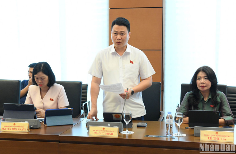 Đại biểu Hà Đức Minh (đoàn Lào Cai). (Ảnh: DUY LINH)