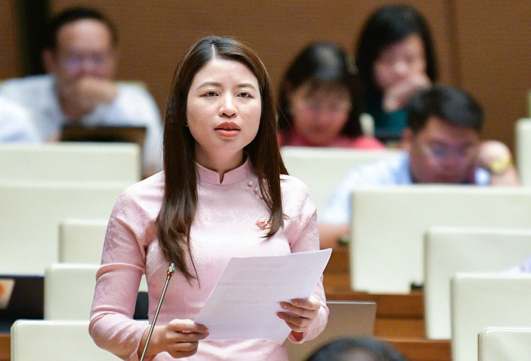 Đại biểu Nguyễn Thị Hà (đoàn Bắc Ninh). (Ảnh: DUY LINH)