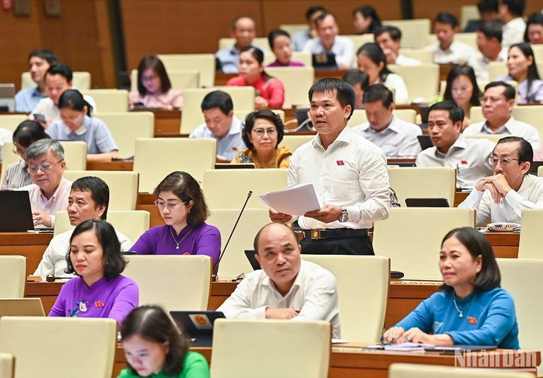 Đại biểu Dương Khắc Mai phát biểu ý kiến. (Ảnh: DUY LINH)