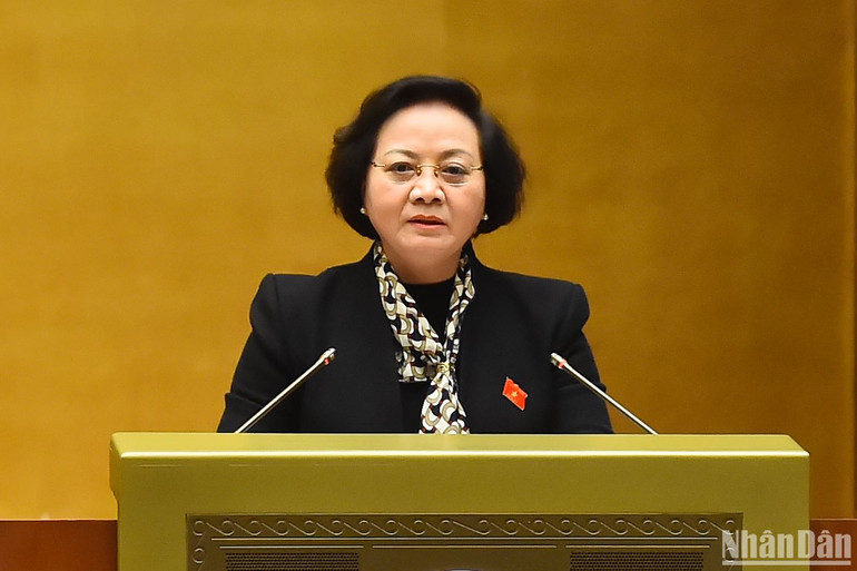 Bộ trưởng Nội vụ Phạm Thị Thanh Trà. (Ảnh: THỦY NGUYÊN)