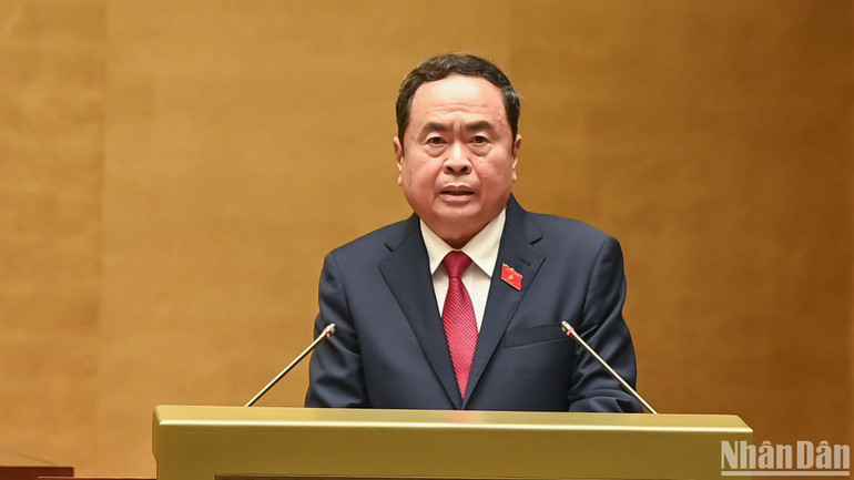 Chủ tịch Quốc hội Trần Thanh Mẫn phát biểu khai mạc Kỳ họp. (Ảnh: DUY LINH) Chủ tịch Quốc hội Trần Thanh Mẫn phát biểu khai mạc Kỳ họp. (Ảnh: DUY LINH)