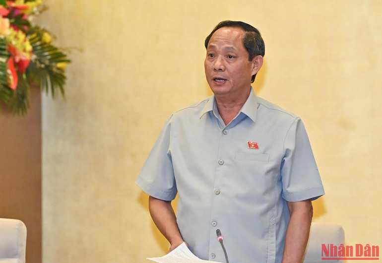 Phó Chủ tịch Quốc hội Trần Quang Phương phát biểu kết luận nội dung thảo luận tại phiên họp. (Ảnh: DUY LINH)