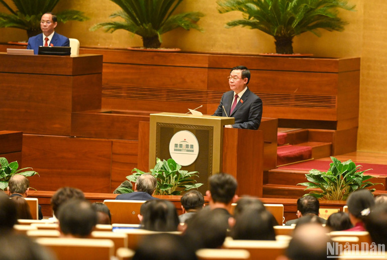 Chủ tịch Quốc hội Vương Đình Huệ cho biết, Kỳ họp đã hoàn thành toàn bộ chương trình đề ra. (Ảnh: DUY LINH)