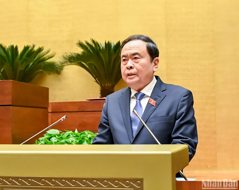 Chủ tịch Quốc hội Trần Thanh Mẫn phát biểu bế mạc Kỳ họp. (Ảnh: DUY LINH) Chủ tịch Quốc hội Trần Thanh Mẫn phát biểu bế mạc Kỳ họp. (Ảnh: DUY LINH)