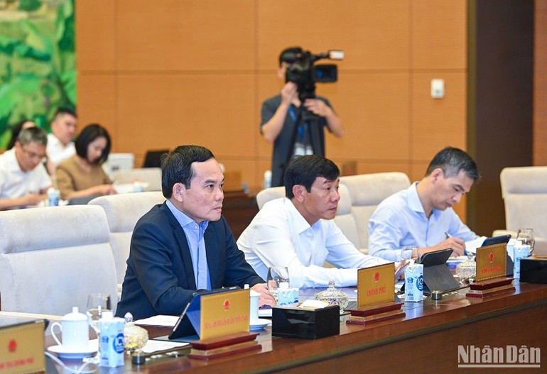 Phó Thủ tướng Chính phủ Trần Lưu Quang dự phiên họp. (Ảnh: DUY LINH)