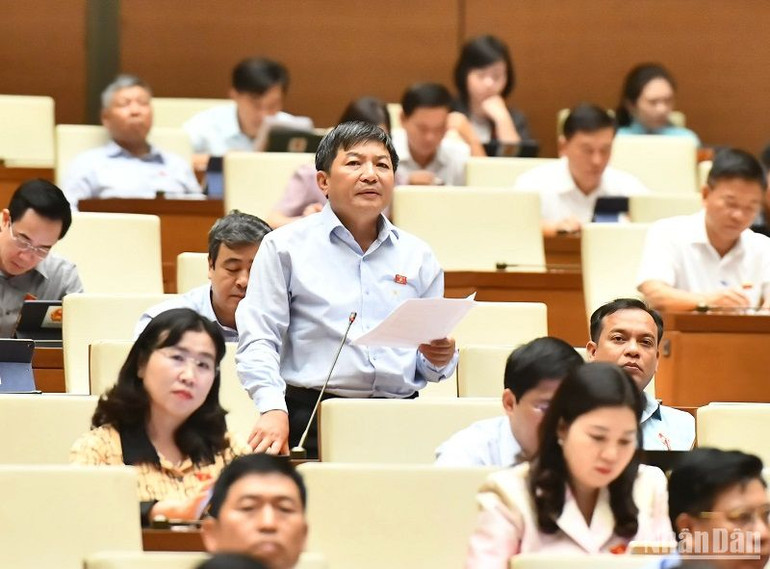 Đại biểu Phạm Đình Thanh (đoàn Kon Tum). (Ảnh: ĐĂNG KHOA)