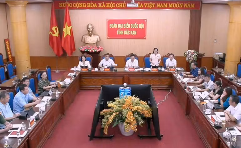 Đại biểu Hồ Thị Kim Ngân (đoàn Bắc Kạn) đặt câu hỏi chất vấn.