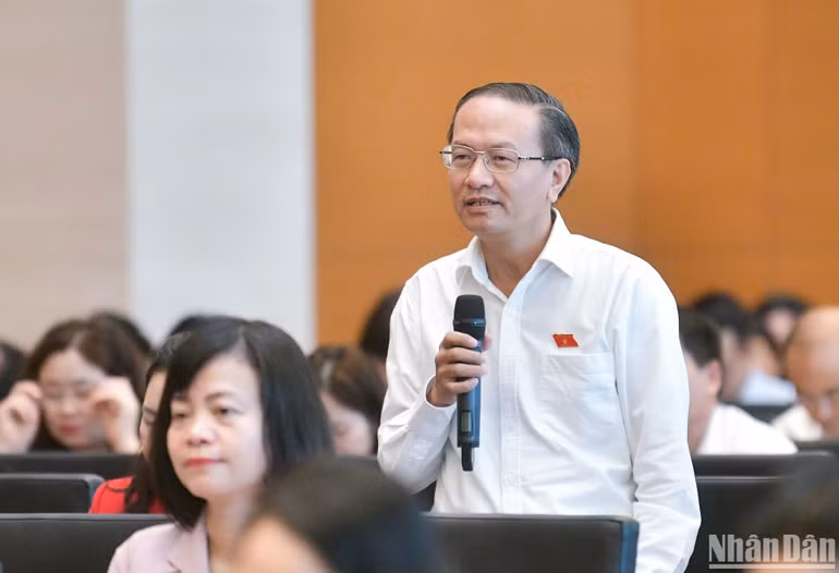 Đại biểu Đinh Ngọc Minh (đoàn Cà Mau). (Ảnh: DUY LINH)