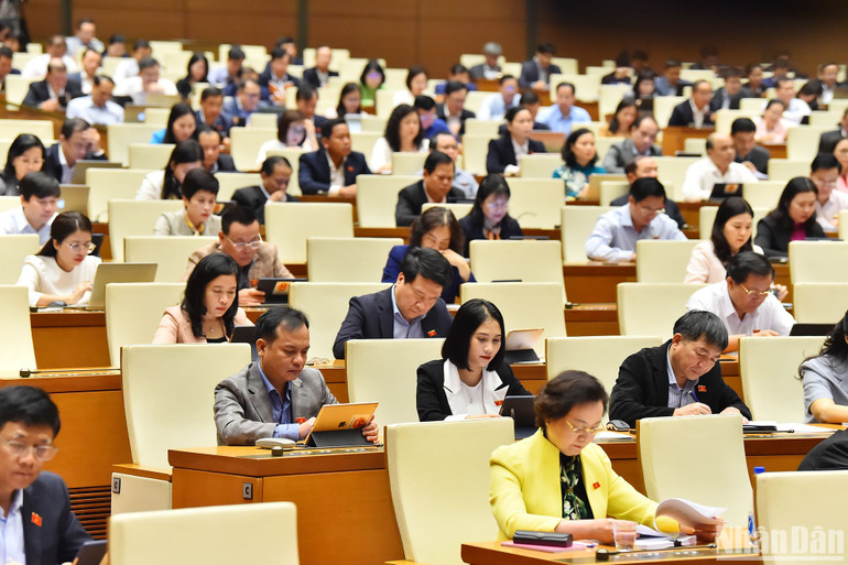 Các đại biểu dự phiên họp. (Ảnh: THỦY NGUYÊN)