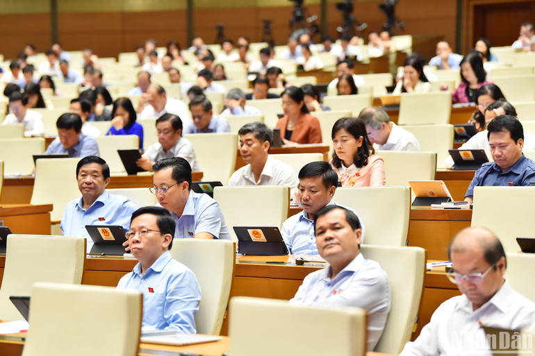 Các đại biểu dự phiên họp. (Ảnh: THỦY NGUYÊN)