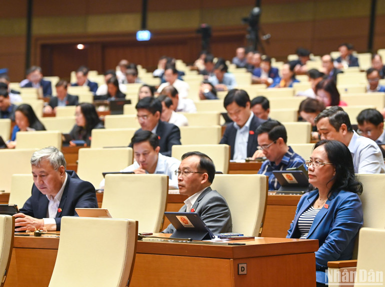 Các đại biểu Quốc hội dự phiên họp. (Ảnh: DUY LINH)