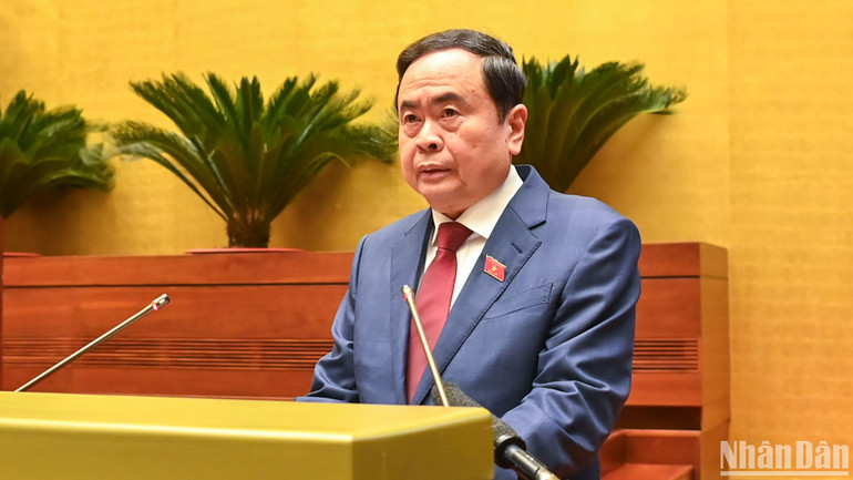 Chủ tịch Quốc hội Trần Thanh Mẫn phát biểu khai mạc Kỳ họp. (Ảnh: DUY LINH)