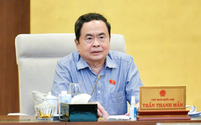 Chủ tịch Quốc hội Trần Thanh Mẫn phát biểu ý kiến.