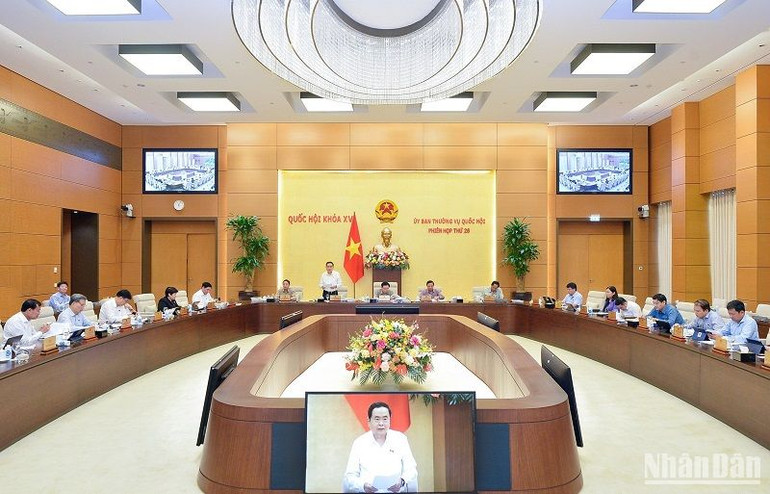 Quang cảnh phiên thảo luận về dự án Luật Bảo hiểm xã hội (sửa đổi). (Ảnh: DUY LINH)