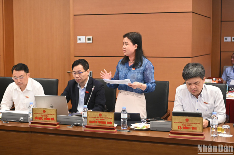 Đại biểu Nguyễn Phương Thủy (đoàn Hà Nội). (Ảnh: BÙI GIANG)