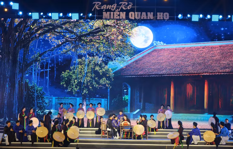 Tiết mục biểu diễn nghệ thuật trong Chương trình “Rạng rỡ miền quan họ 2019”.