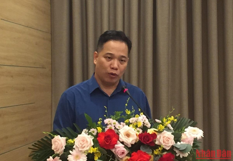 Ông Lê Ngọc Bảo, Trưởng phòng Chương trình, ChildFund Việt Nam chia sẻ tại buổi lễ.