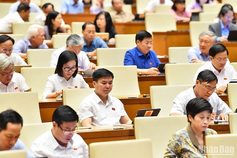 Các đại biểu Quốc hội dự phiên họp chiều 9/6. (Ảnh: THỦY NGUYÊN) Các đại biểu Quốc hội dự phiên họp chiều 9/6. (Ảnh: THỦY NGUYÊN)