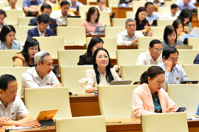 Các đại biểu dự phiên họp sáng 31/5. (Ảnh: THỦY NGUYÊN) Các đại biểu dự phiên họp sáng 31/5. (Ảnh: THỦY NGUYÊN)