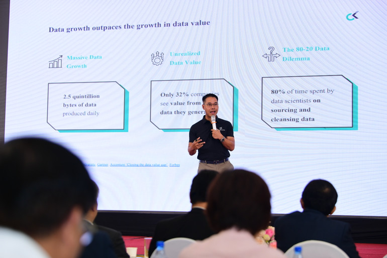 Ông Đỗ Phúc Anh, Giám đốc Công ty CK Cloud Kinetics Việt Nam chia sẻ tại Diễn đàn.