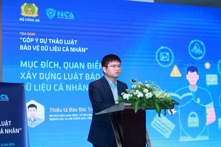 Thiếu tá Đào Đức Triệu, Phó Tổng Thư ký Hiệp hội An ninh mạng quốc gia, Trưởng Ban Nghiên cứu, tư vấn chính sách và pháp luật Hiệp hội.