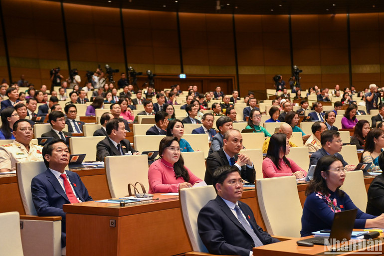 Các đại biểu dự phiên họp sáng 20/5. (Ảnh: LINH KHOA)