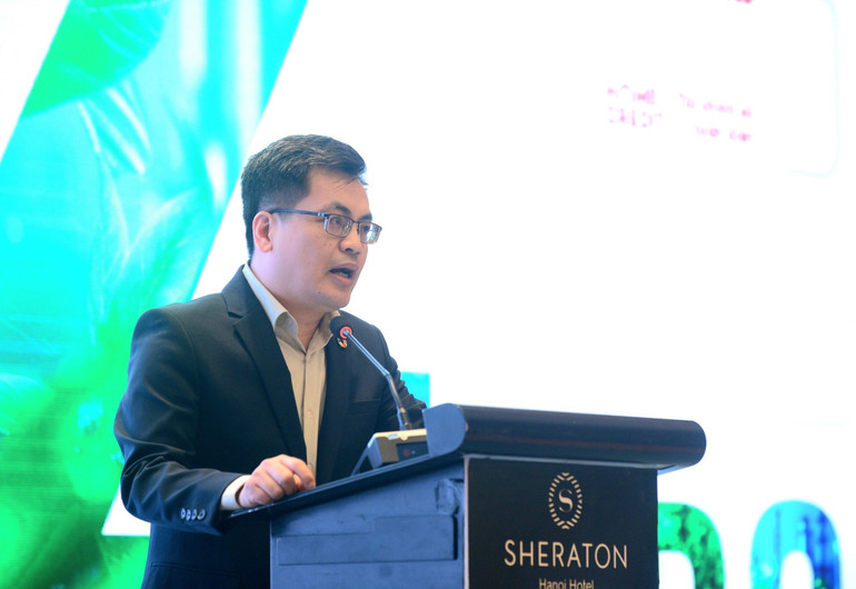 Ông Nguyễn Tiến Huy, Giám đốc Văn phòng Doanh nghiệp vì sự phát triển bền vững, VCCI phát biểu tại hội thảo.