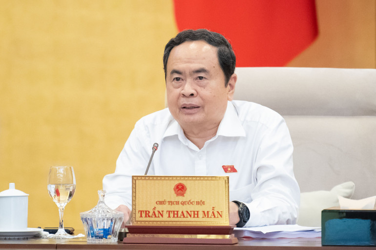 Chủ tịch Quốc hội Trần Thanh Mẫn phát biểu ý kiến.