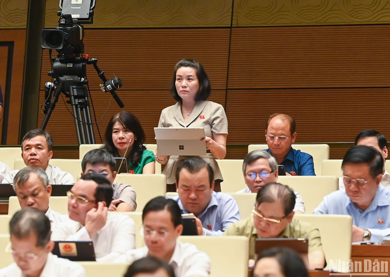 Đại biểu Nguyễn Minh Tâm (đoàn Quảng Bình). (Ảnh: LINH NGUYÊN)