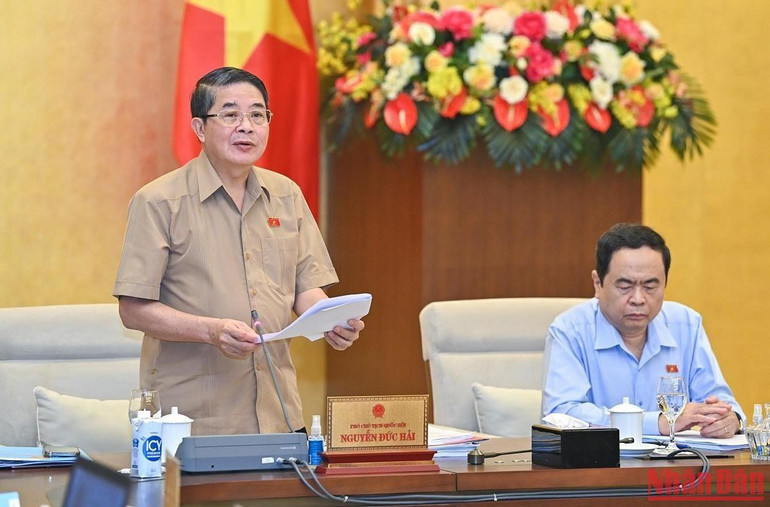Phó Chủ tịch Quốc hội Nguyễn Đức Hải điều hành nội dung thảo luận.