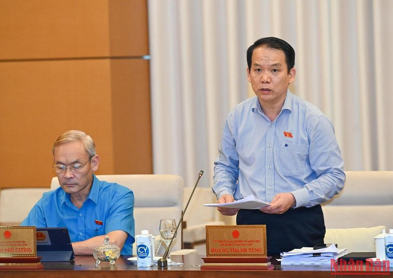 Chủ nhiệm Uỷ ban Pháp luật của Quốc hội Hoàng Thanh Tùng phát biểu. (Ảnh: DUY LINH)