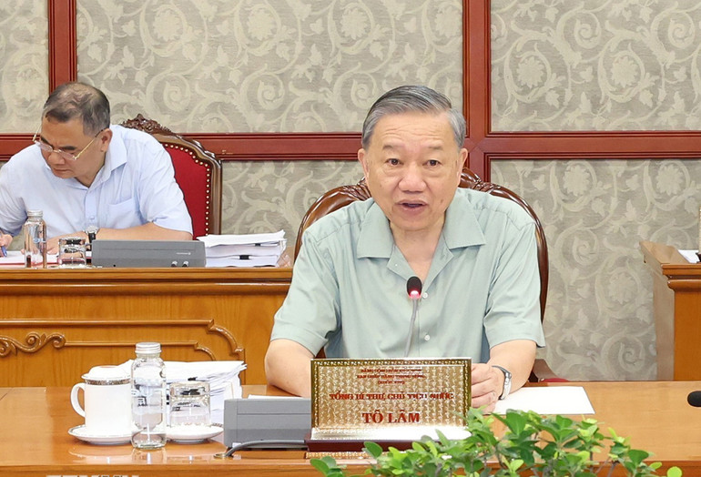 Tổng Bí thư, Chủ tịch nước Tô Lâm phát biểu chỉ đạo.