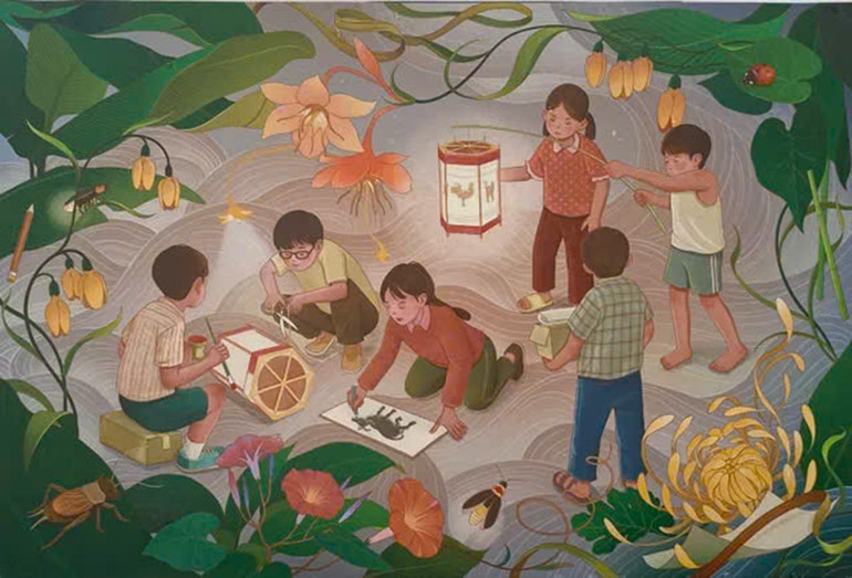 Tác phẩm &quot;Ký ức Trung thu&quot; của họa sĩ Duy Tô