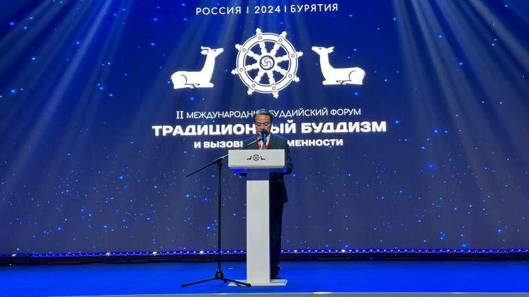 Thứ trưởng Nội vụ Việt Nam Vũ Chiến Thắng phát biểu tại phiên toàn thể. (Ảnh: THUỲ VÂN)