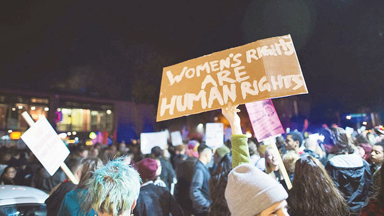 Một cuộc biểu tình đòi nữ quyền tại Mỹ.