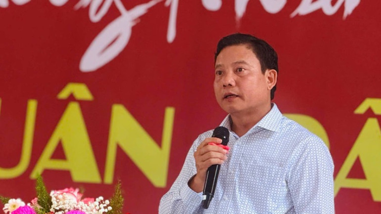 Phó Chủ tịch Ủy ban nhân dân tỉnh Long An Phạm Tấn Hòa phát biểu.