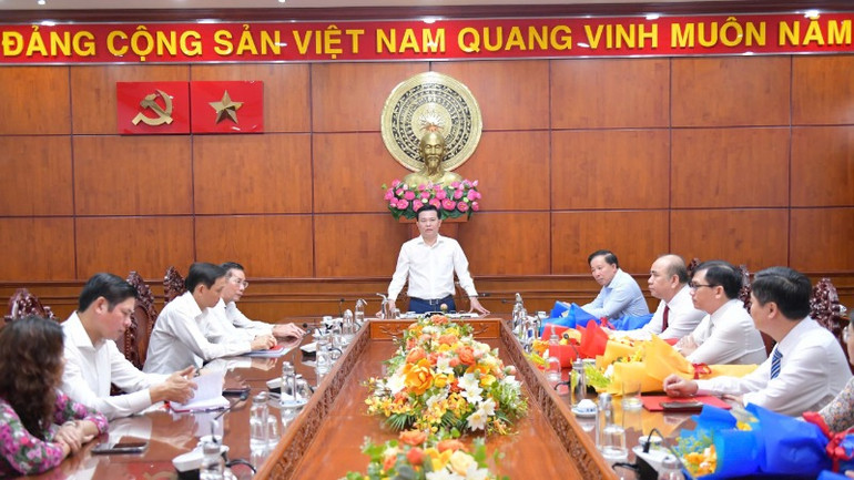 Phó Bí thư Thường trực Tỉnh ủy, Nguyễn Thanh Hải phát biểu chỉ đạo hội nghị.