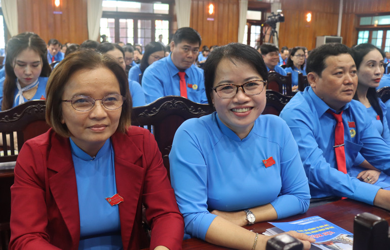 Đại biểu tham dự Đại hội Công đoàn tỉnh Long An lần thứ 11, nhiệm kỳ 2023-2028.