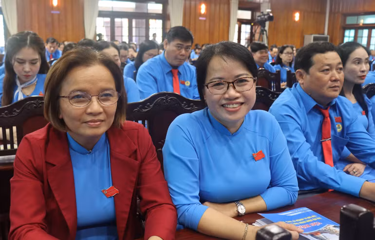 Đại biểu tham dự Đại hội Công đoàn tỉnh Long An lần thứ 11, nhiệm kỳ 2023-2028.