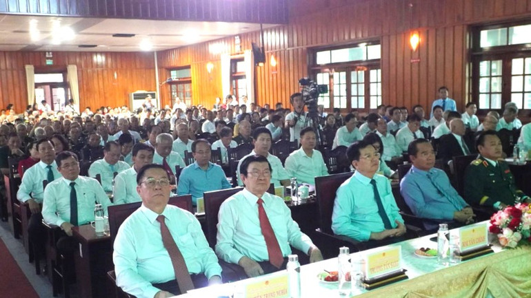 Nguyên Ủy viên Bộ Chính trị, nguyên Chủ tịch Nước Trương Tấn Sang; Ủy viên Bộ Chính trị, Bí thư Trung ương Đảng, Trưởng Ban Tuyên giáo và Dân vận Trung ương Nguyễn Trọng Nghĩa; Phó Thủ tướng Chính phủ Mai Văn Chính dự lễ.