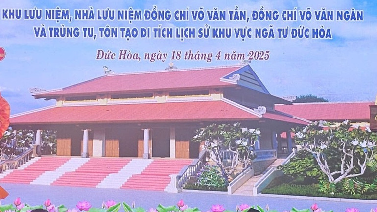 Phối cảnh khu lưu niệm, nhà lưu niệm đồng chí Võ Văn Tần và Võ Văn Ngân.