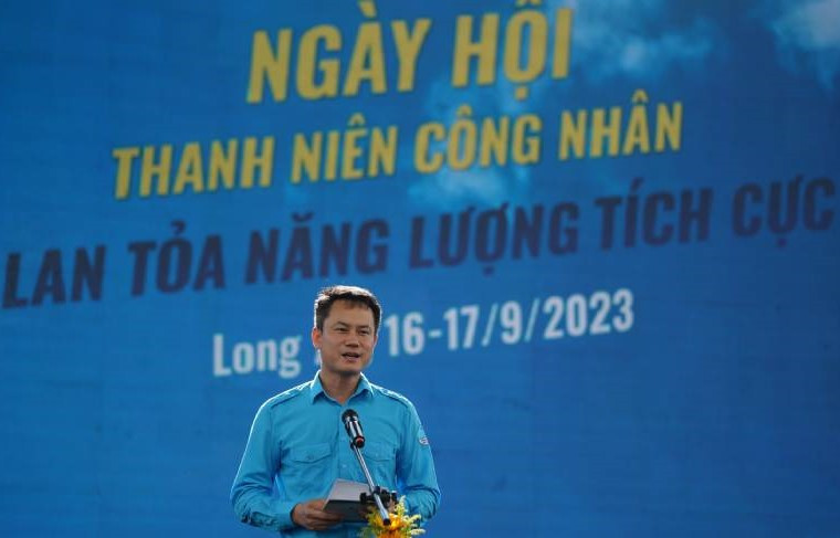 Phó Chủ tịch Thường trực Trung ương Hội Liên hiệp Thanh niên Việt Nam Nguyễn Kim Quy phát biểu khai mạc.