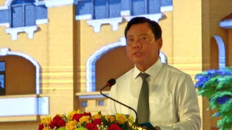 Phó Chủ tịch Ủy ban nhân dân tỉnh Long An Phạm Tấn Hòa phát biểu tại lễ khánh thành. Phó Chủ tịch Ủy ban nhân dân tỉnh Long An Phạm Tấn Hòa phát biểu tại lễ khánh thành.