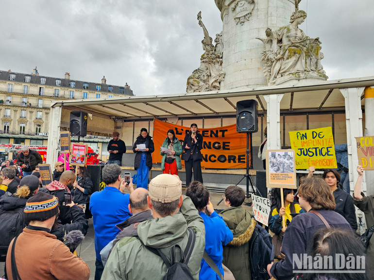 Cuộc vận động thu hút sự tham gia của nhiều hội đoàn Việt Nam và Pháp. (Ảnh: KHẢI HOÀN)